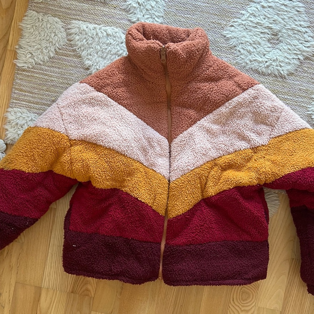 Multi-Coloured Fluffy Puffer Jacket - image 2